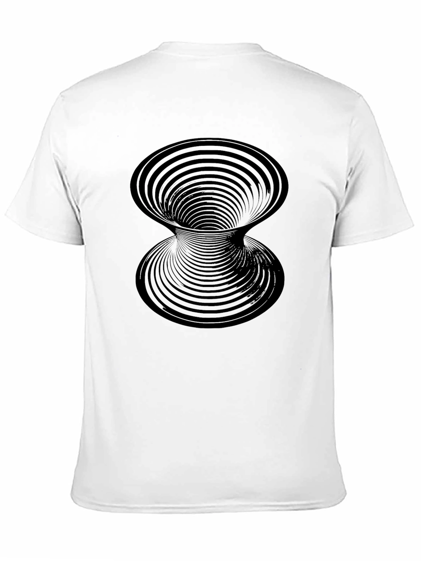 Optical Illusion Vortex Graphic Print Mens Black T-Shirt