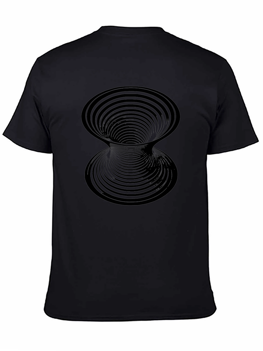 Optical Illusion Vortex Graphic Print Mens Black T-Shirt