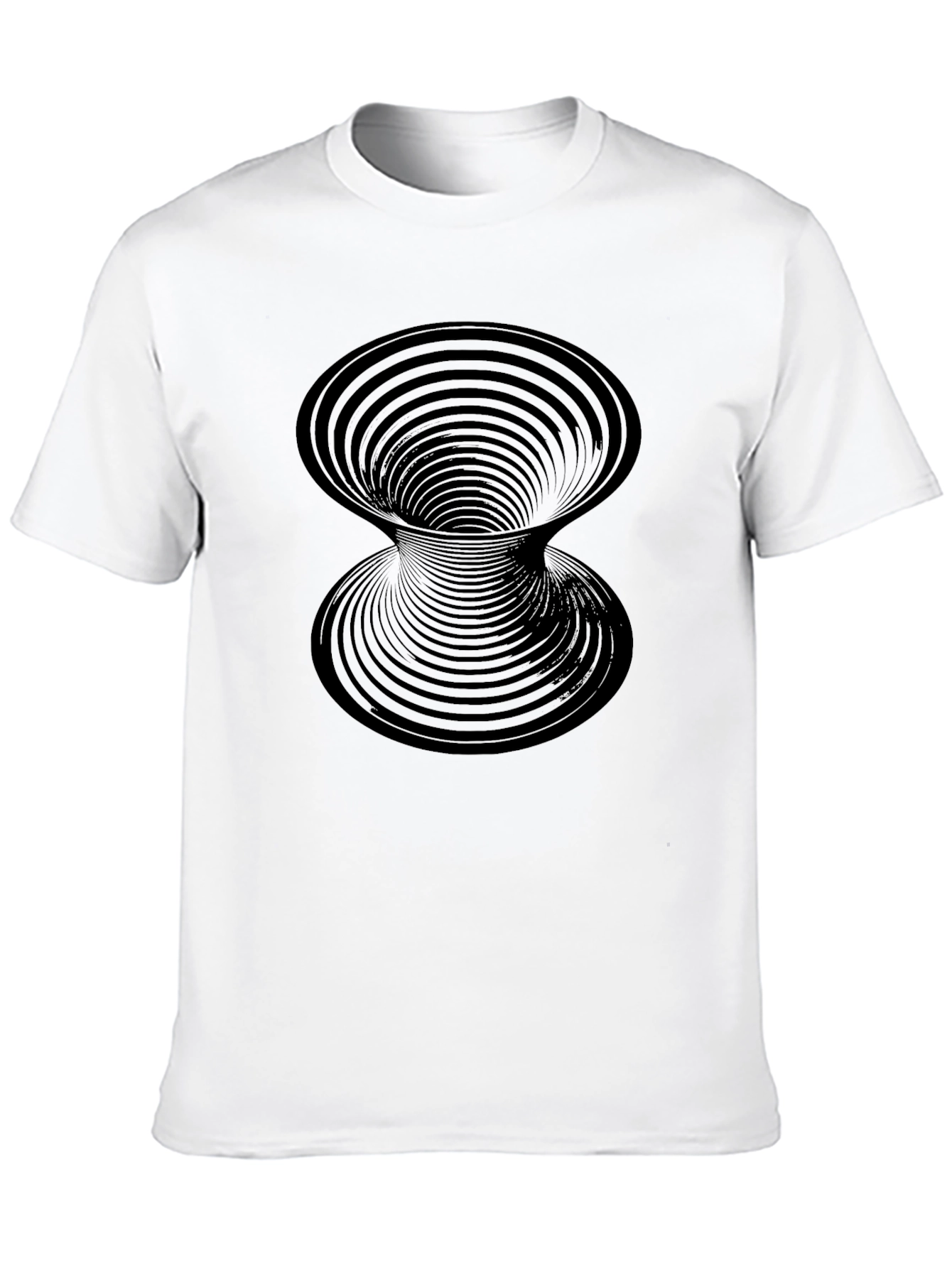 Optical Illusion Vortex Graphic Print Mens Black T-Shirt