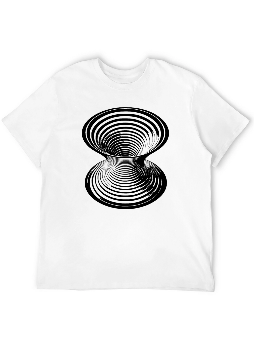 Optical Illusion Vortex Graphic Print Mens Black T-Shirt