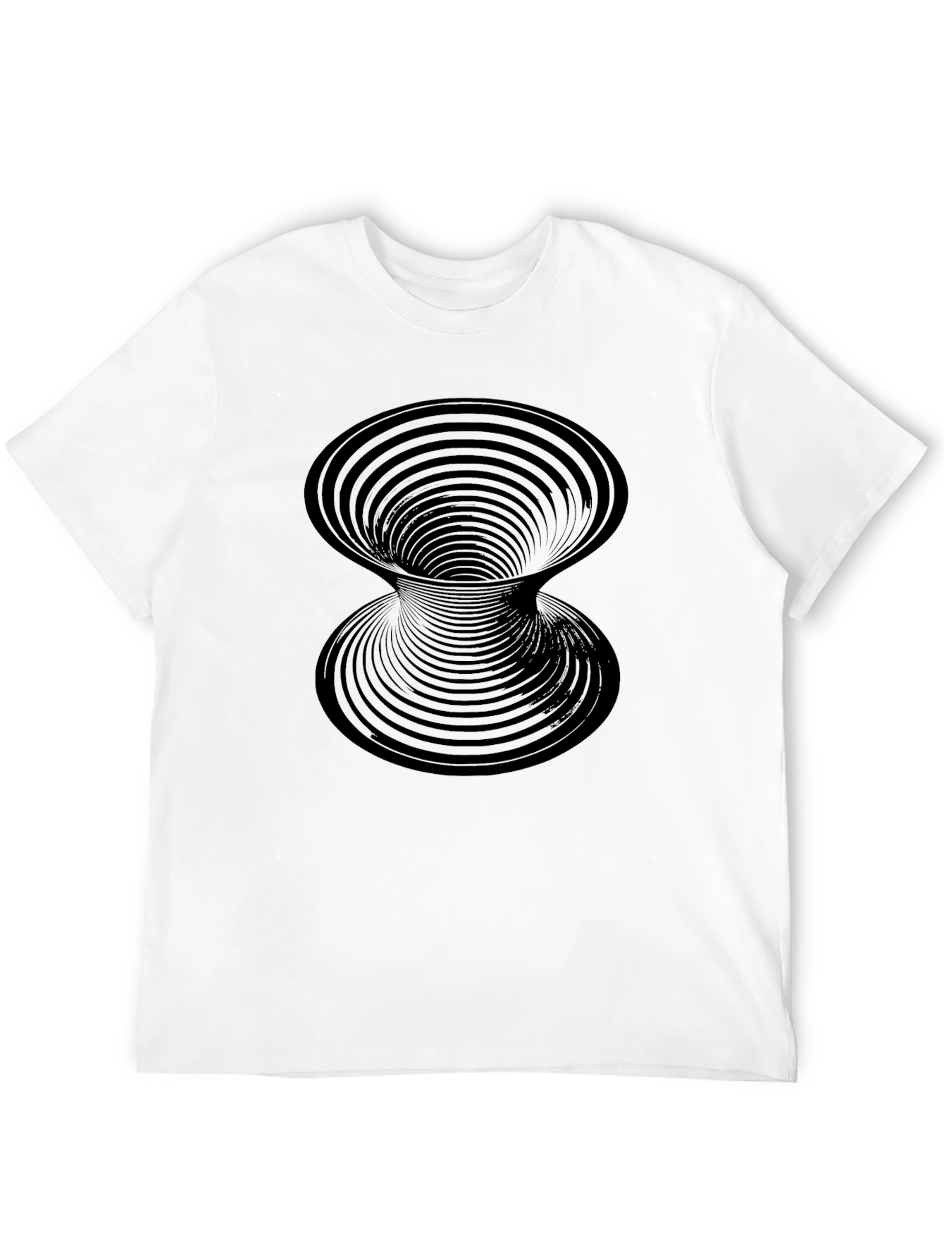 Optical Illusion Vortex Graphic Print Mens Black T-Shirt