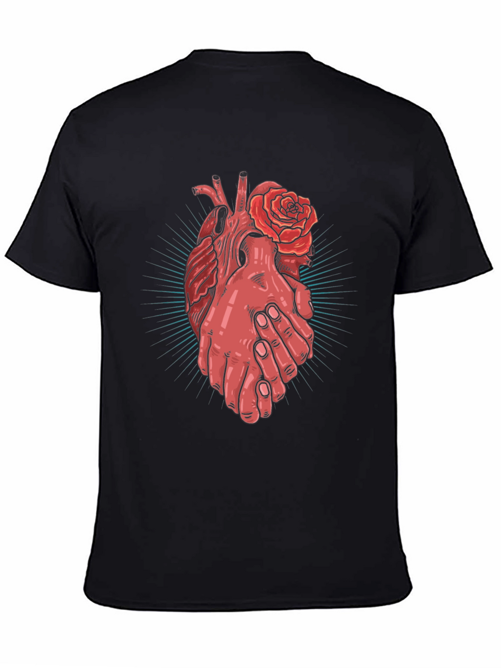 Heart and Hands Graphic Tee - Stylish Cotton Blend