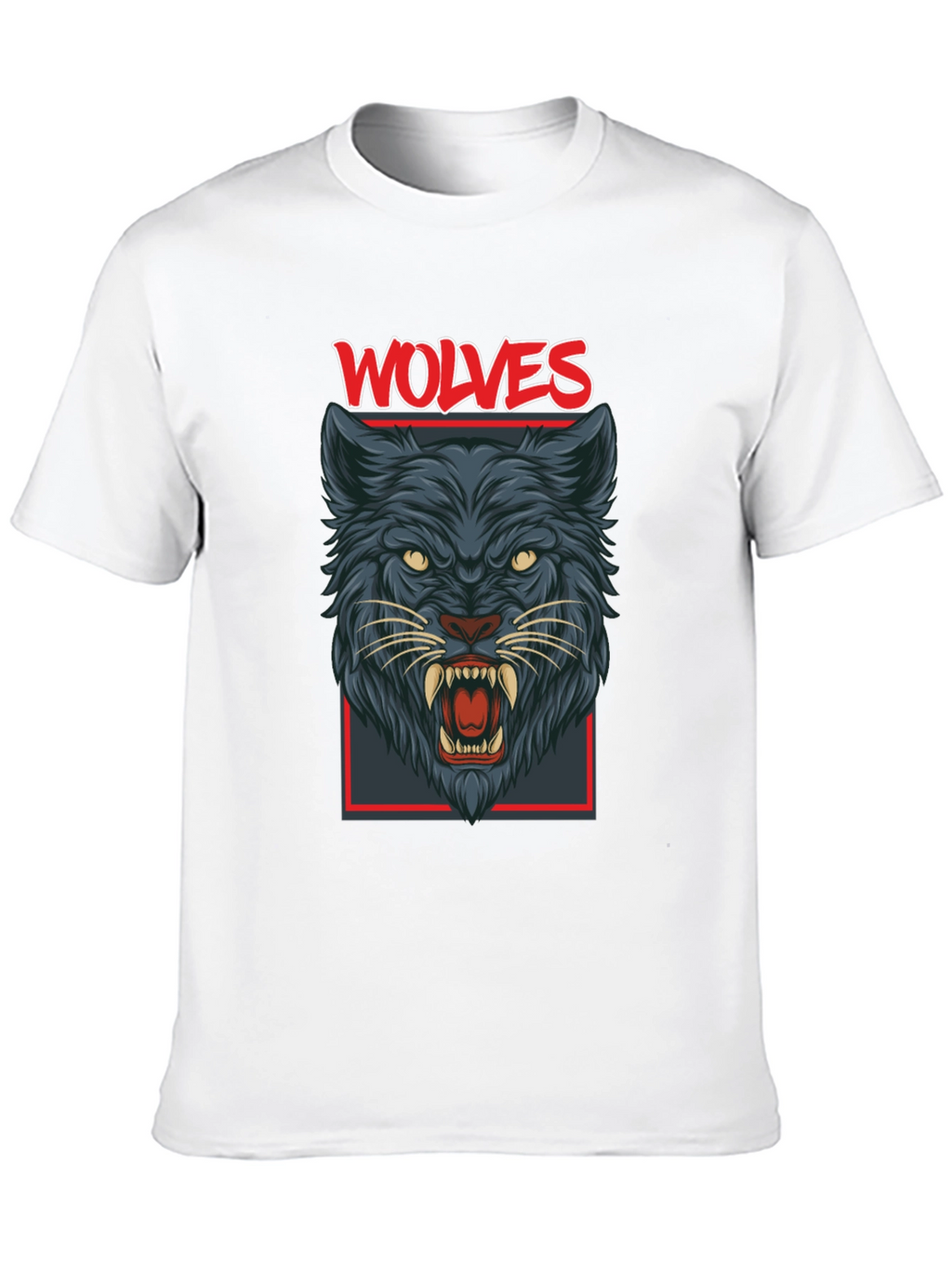 Wolves Graphic Print Mens Black T-Shirt