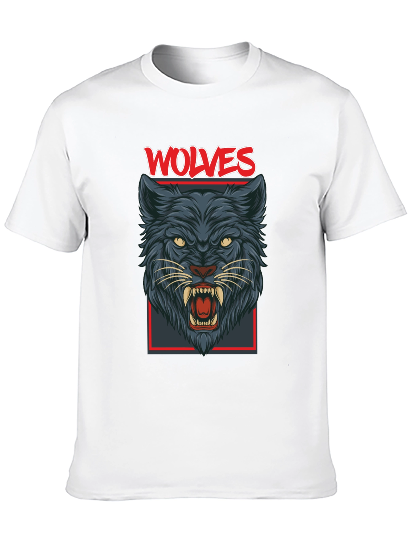 Wolves Graphic Print Mens Black T-Shirt
