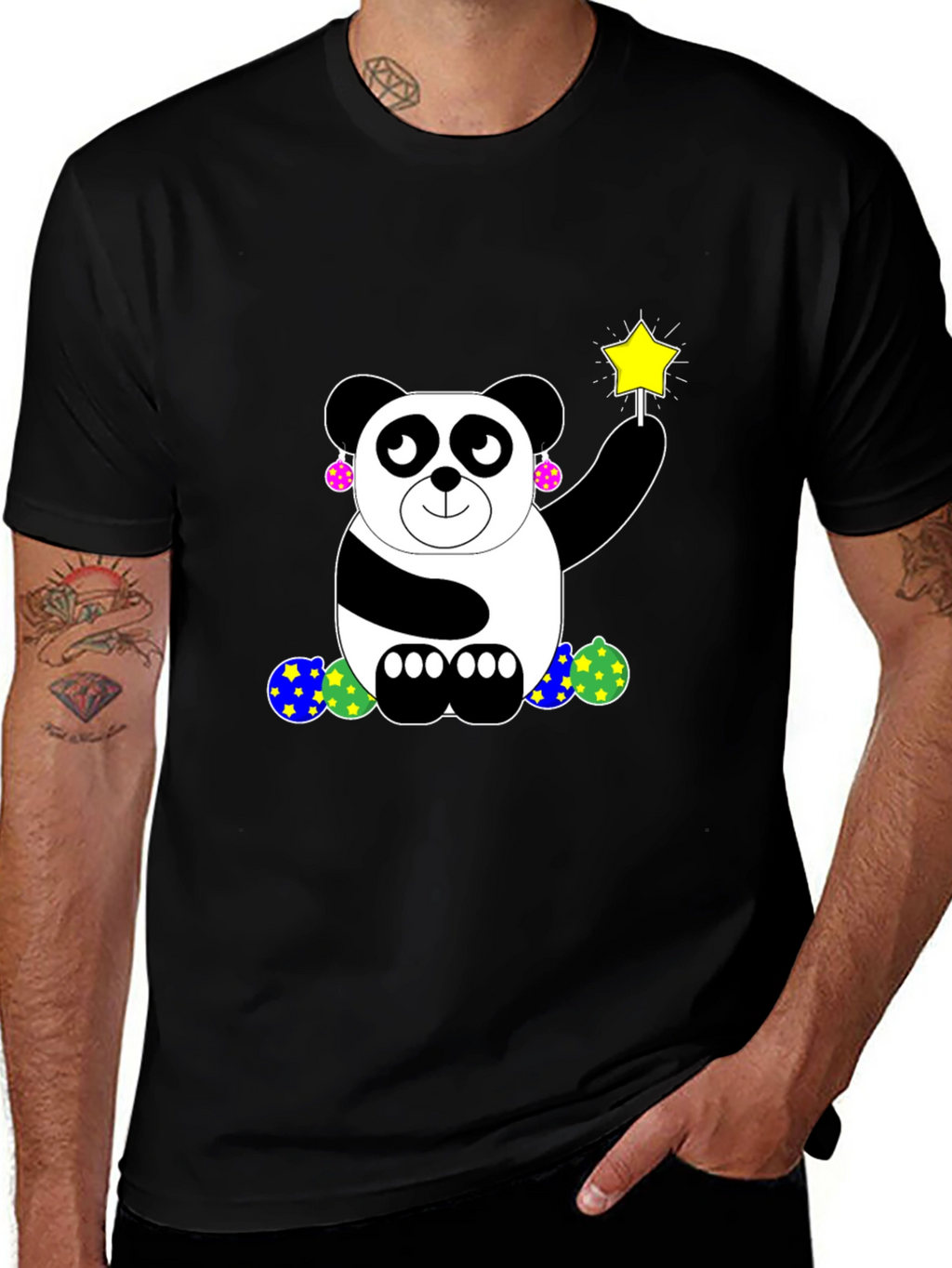 Panda With Wand Graphic T-Shirt