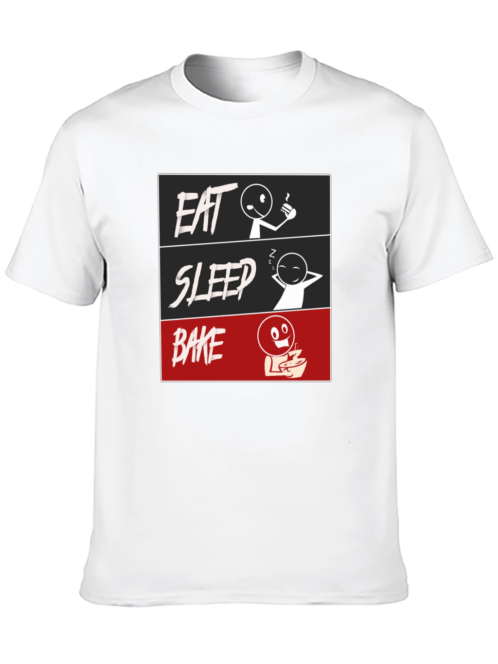 Eat Sleep Bake Graphic Tee - Funny Baking T-Shirt