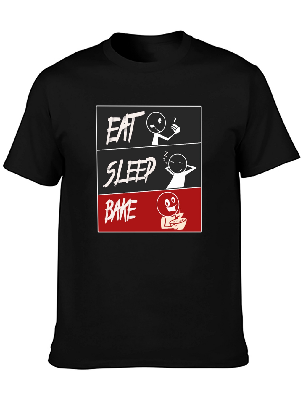 Eat Sleep Bake Graphic Tee - Funny Baking T-Shirt