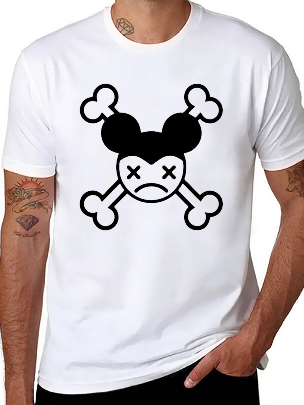 Minnie Mouse Skull Black Graphic Tee