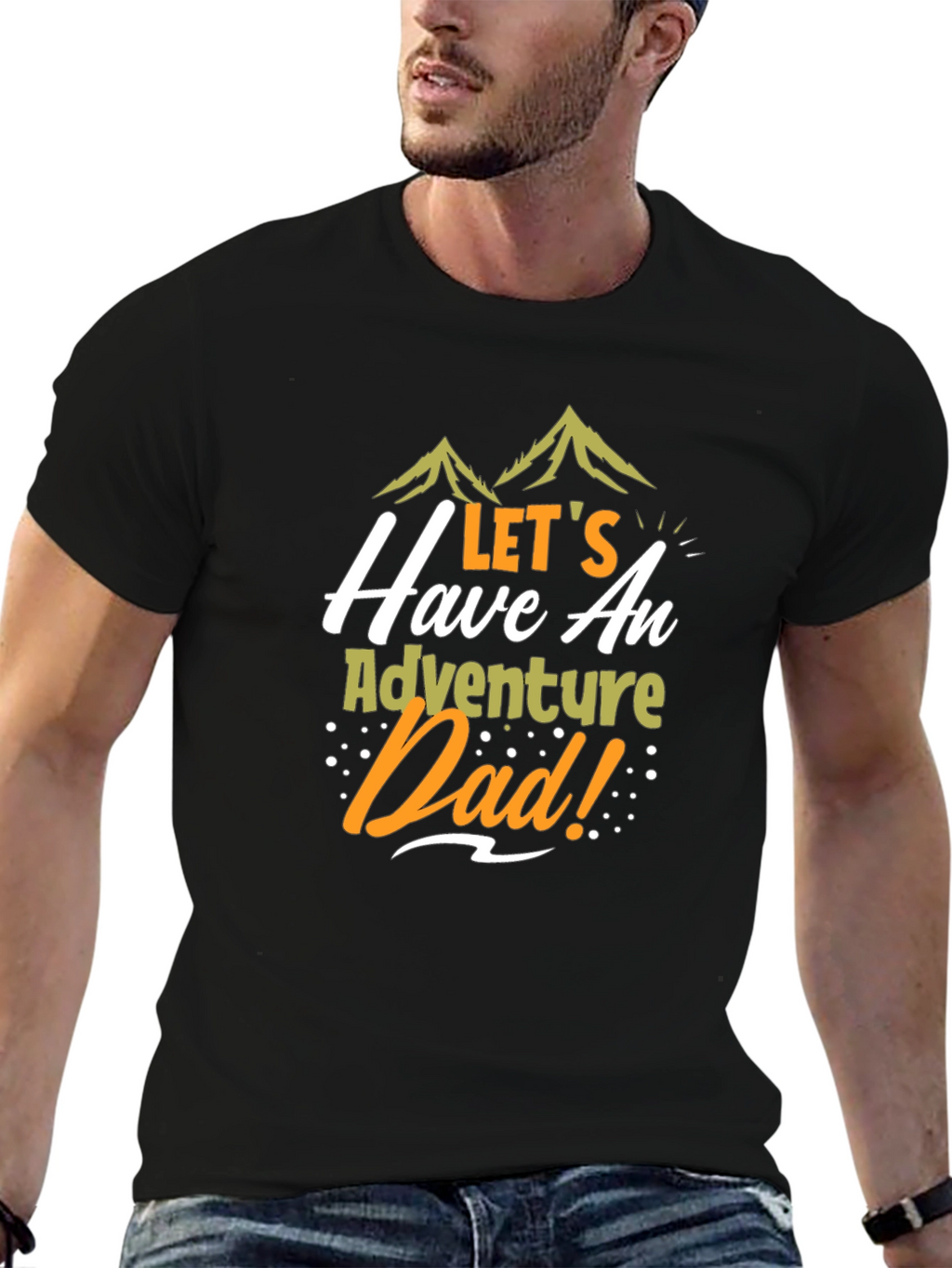 Adventure Dad Black Graphic Tee