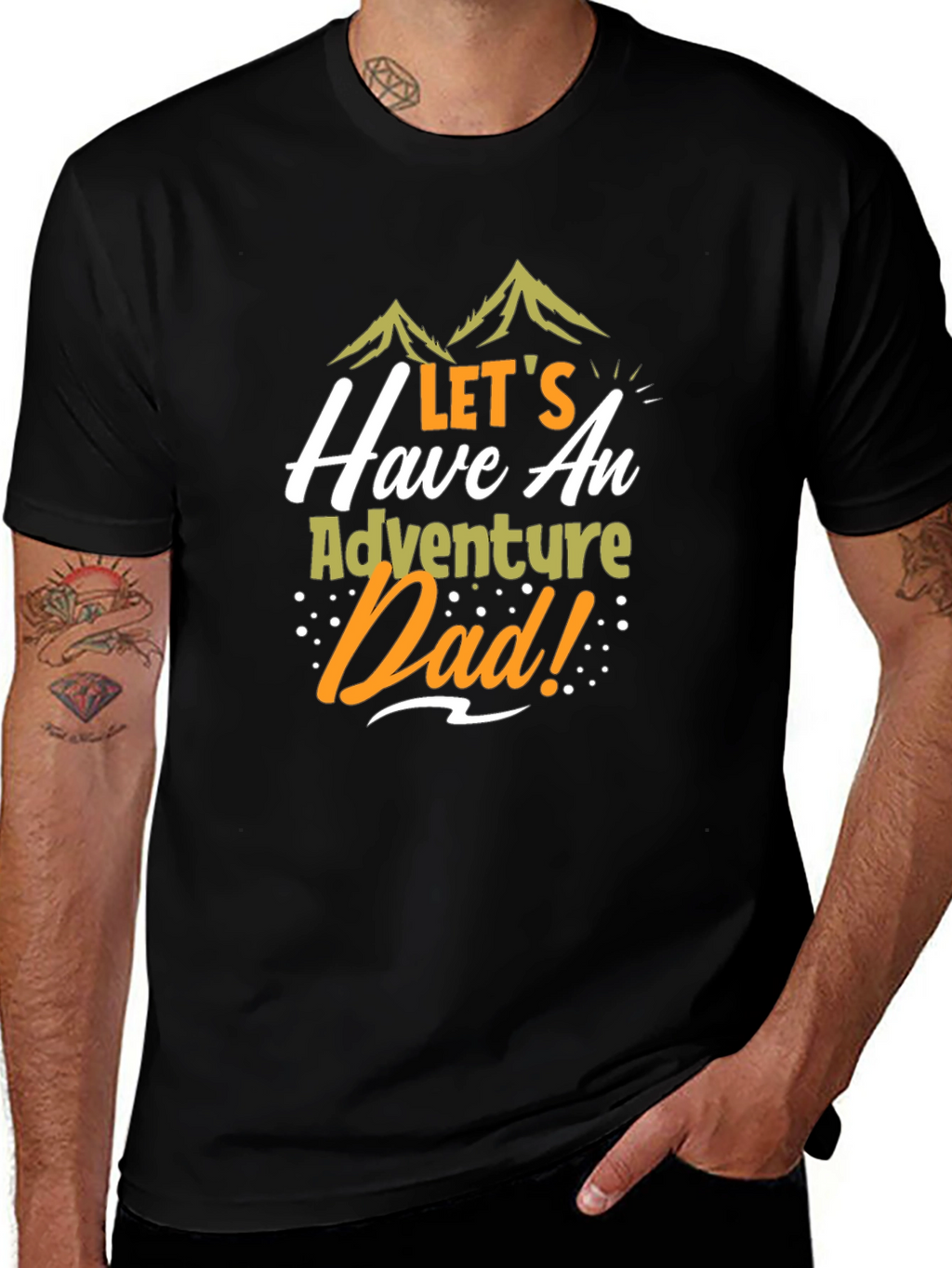Adventure Dad Black Graphic Tee