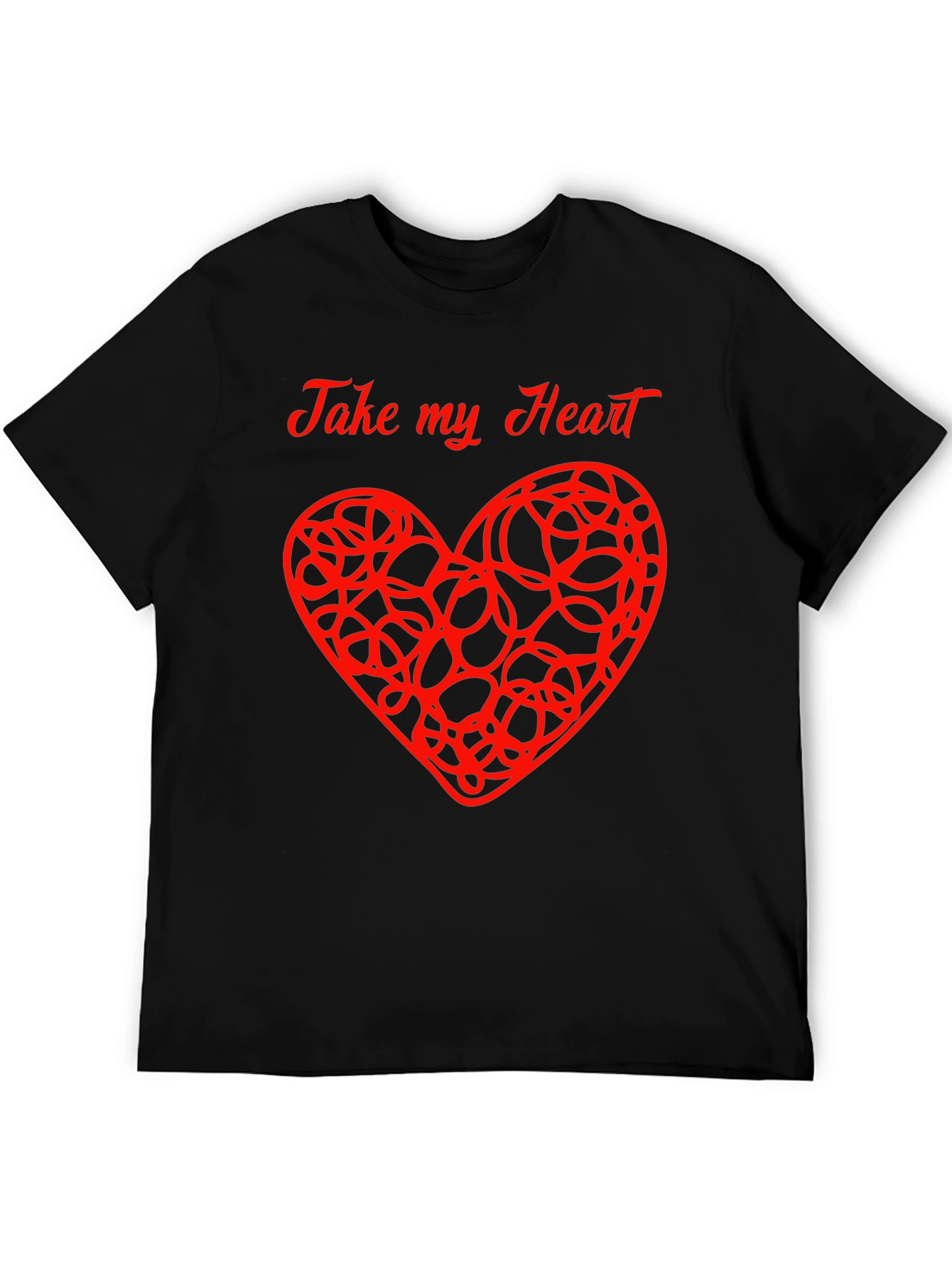 Take My Heart Graphic Tee - Black Cotton Blend