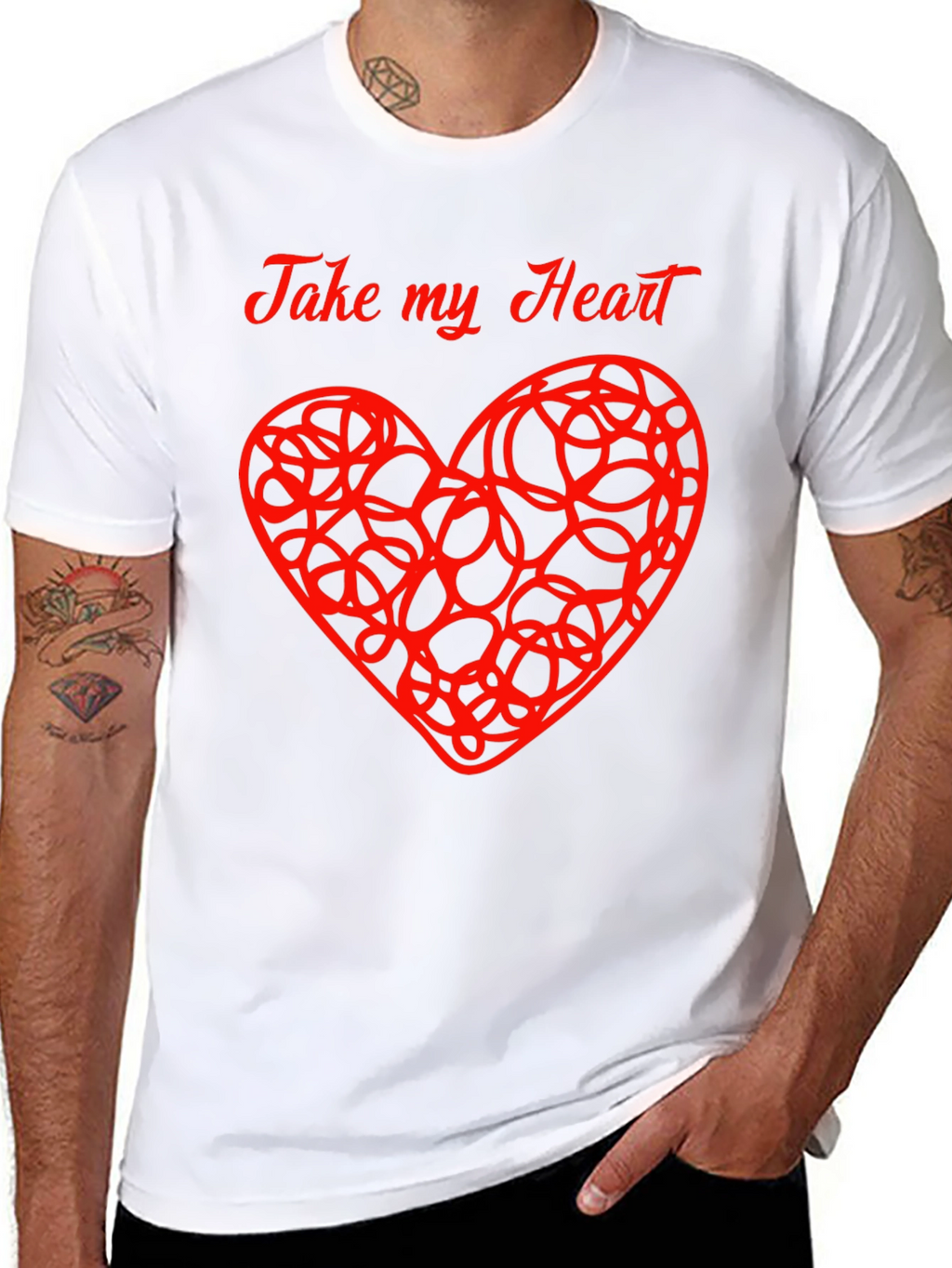 Take My Heart Graphic Tee - Black Cotton Blend