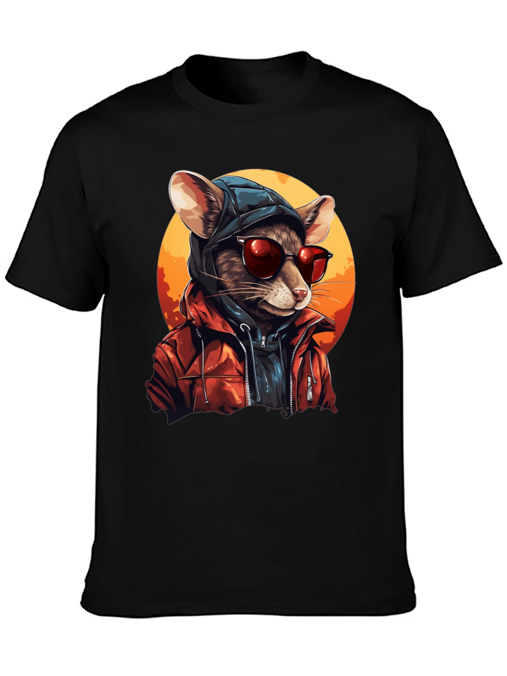 Cool Rat in Hoodie Graphic Tee