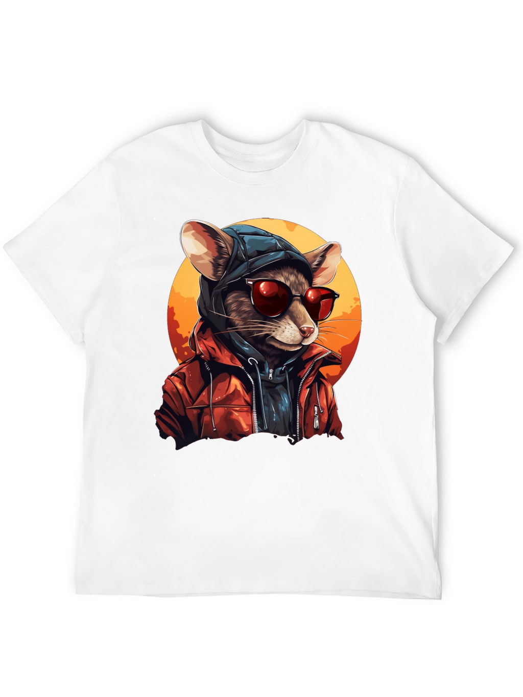 Cool Rat in Hoodie Graphic Tee