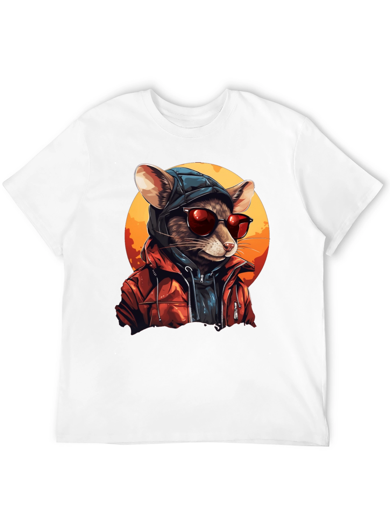 Cool Rat in Hoodie Graphic Tee