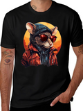 Cool Rat in Hoodie Graphic Tee