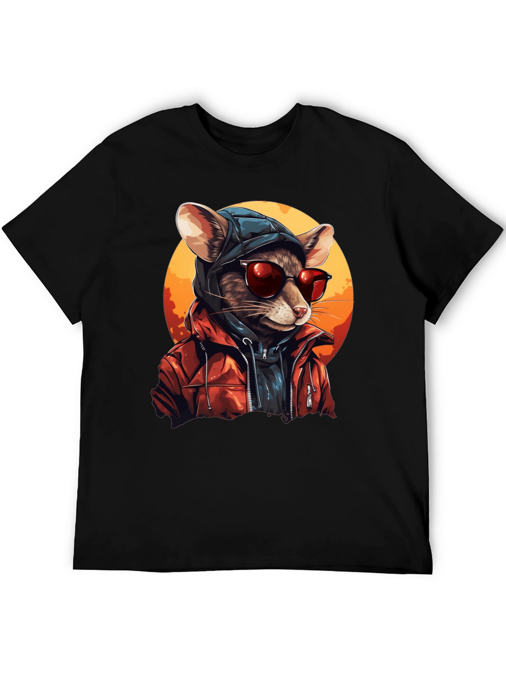 Cool Rat in Hoodie Graphic Tee