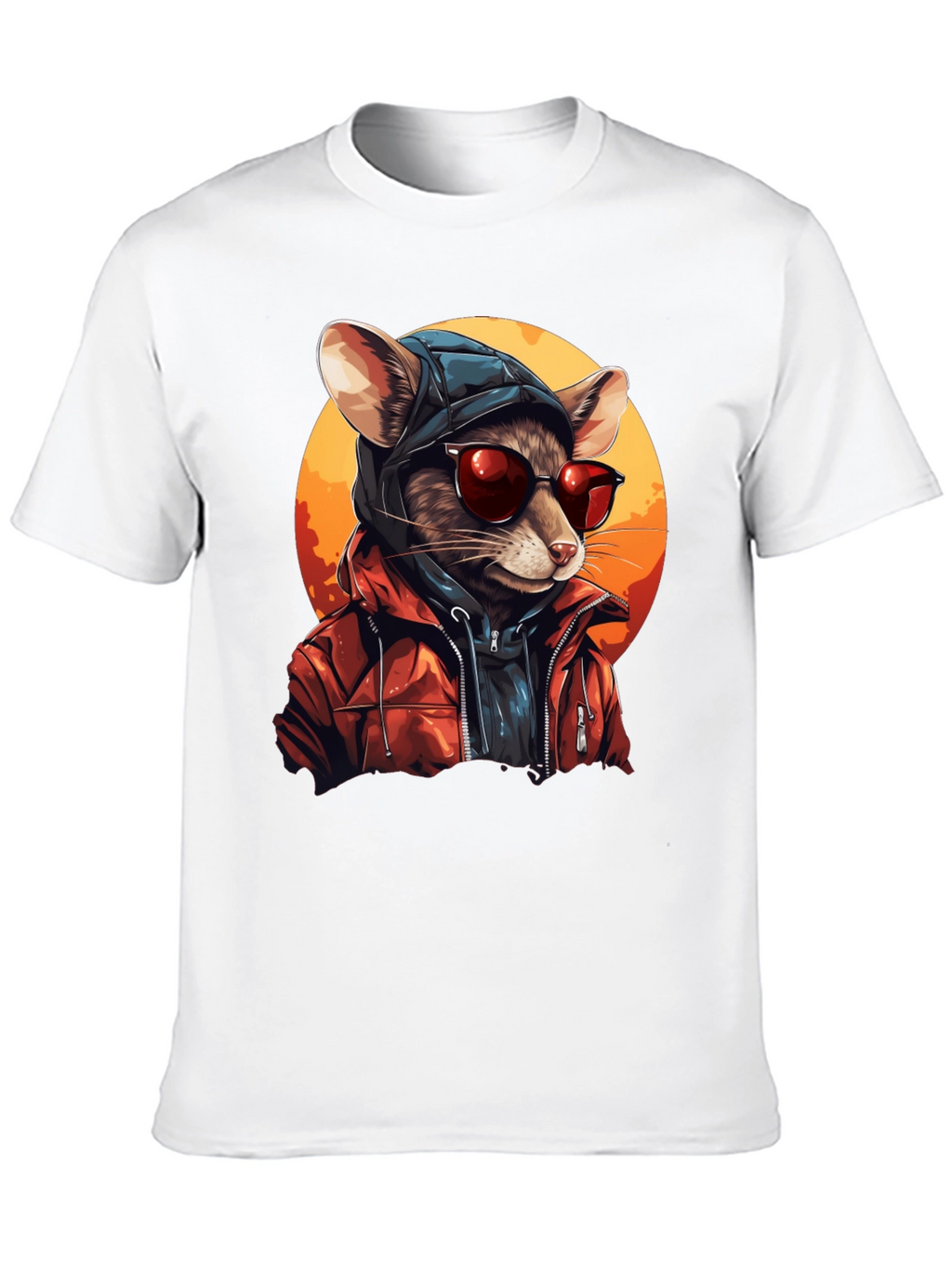 Cool Rat in Hoodie Graphic Tee