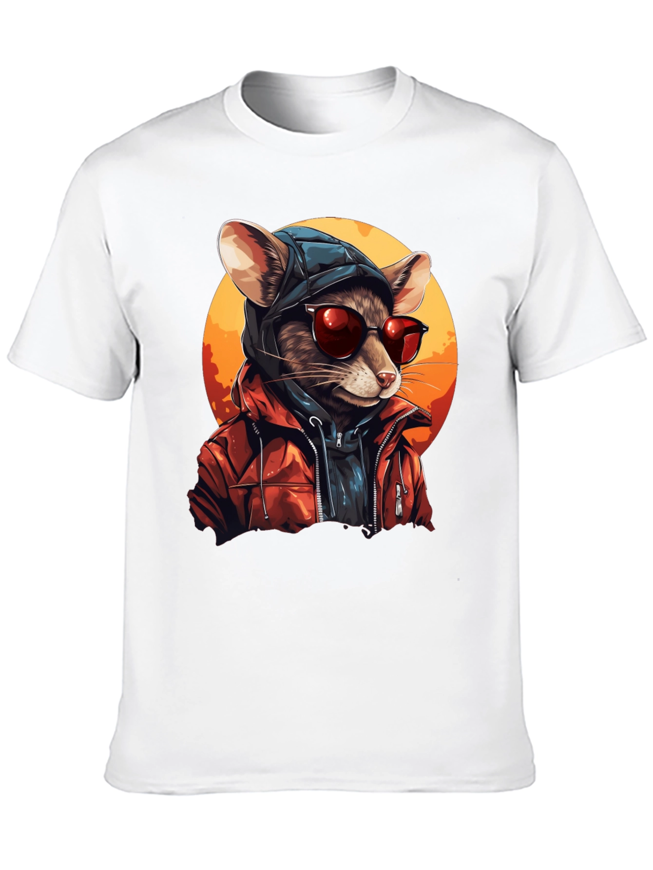 Cool Rat in Hoodie Graphic Tee