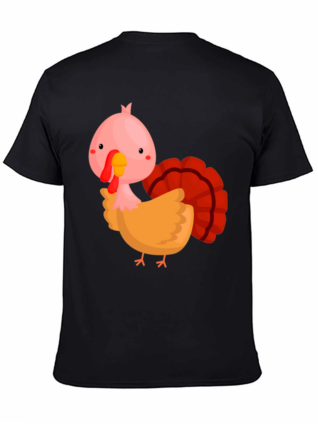 Cute Cartoon Turkey Graphic T-Shirt