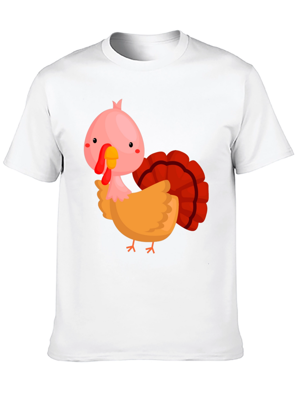 Cute Cartoon Turkey Graphic T-Shirt