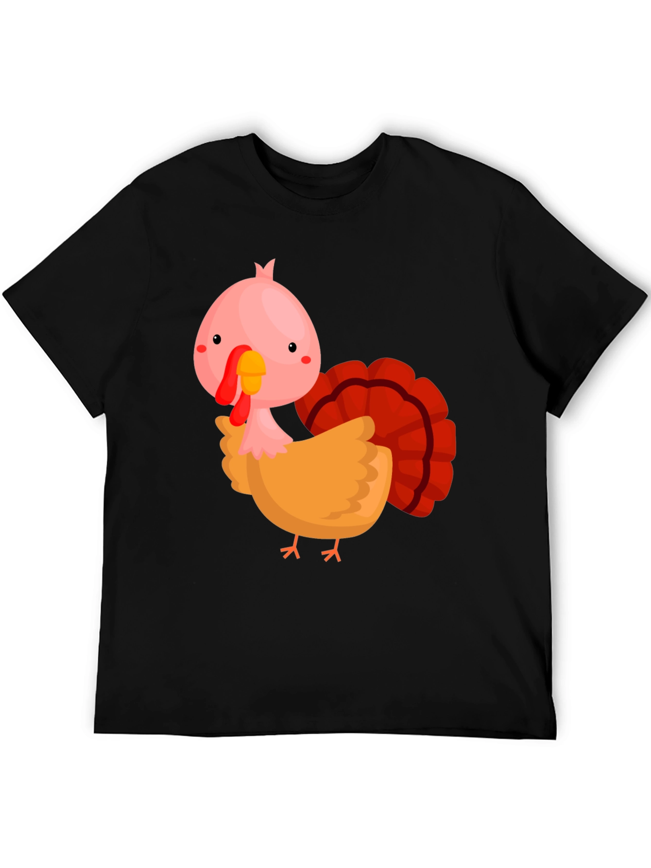 Cute Cartoon Turkey Graphic T-Shirt