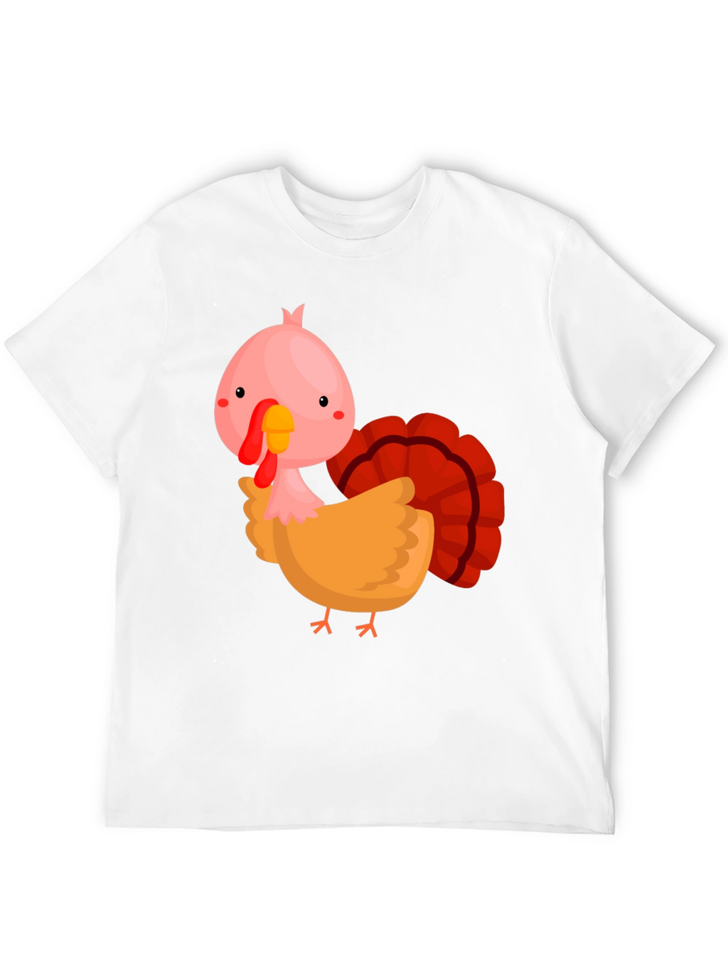 Cute Cartoon Turkey Graphic T-Shirt