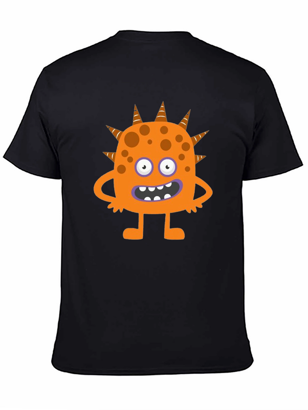 Fun Cartoon Monster Graphic Black T-Shirt