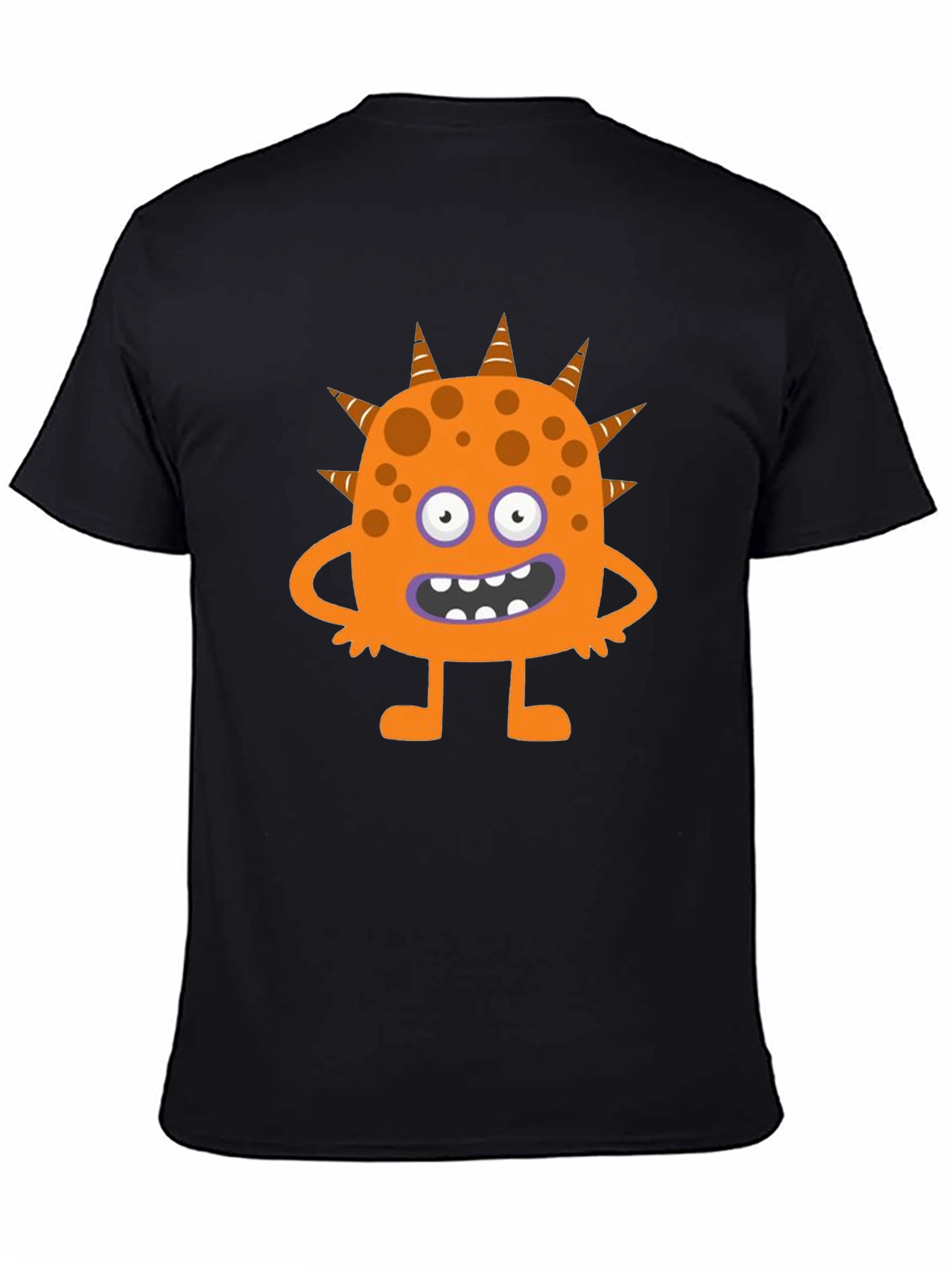 Fun Cartoon Monster Graphic Black T-Shirt