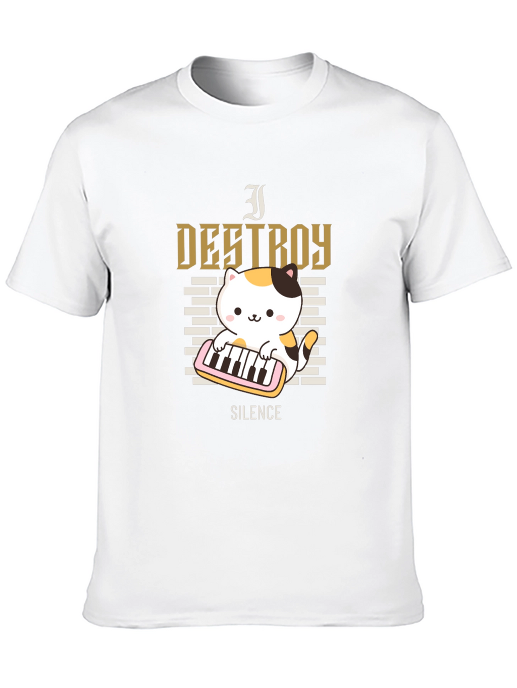 I Destroy Silence Cat Musician T-Shirt