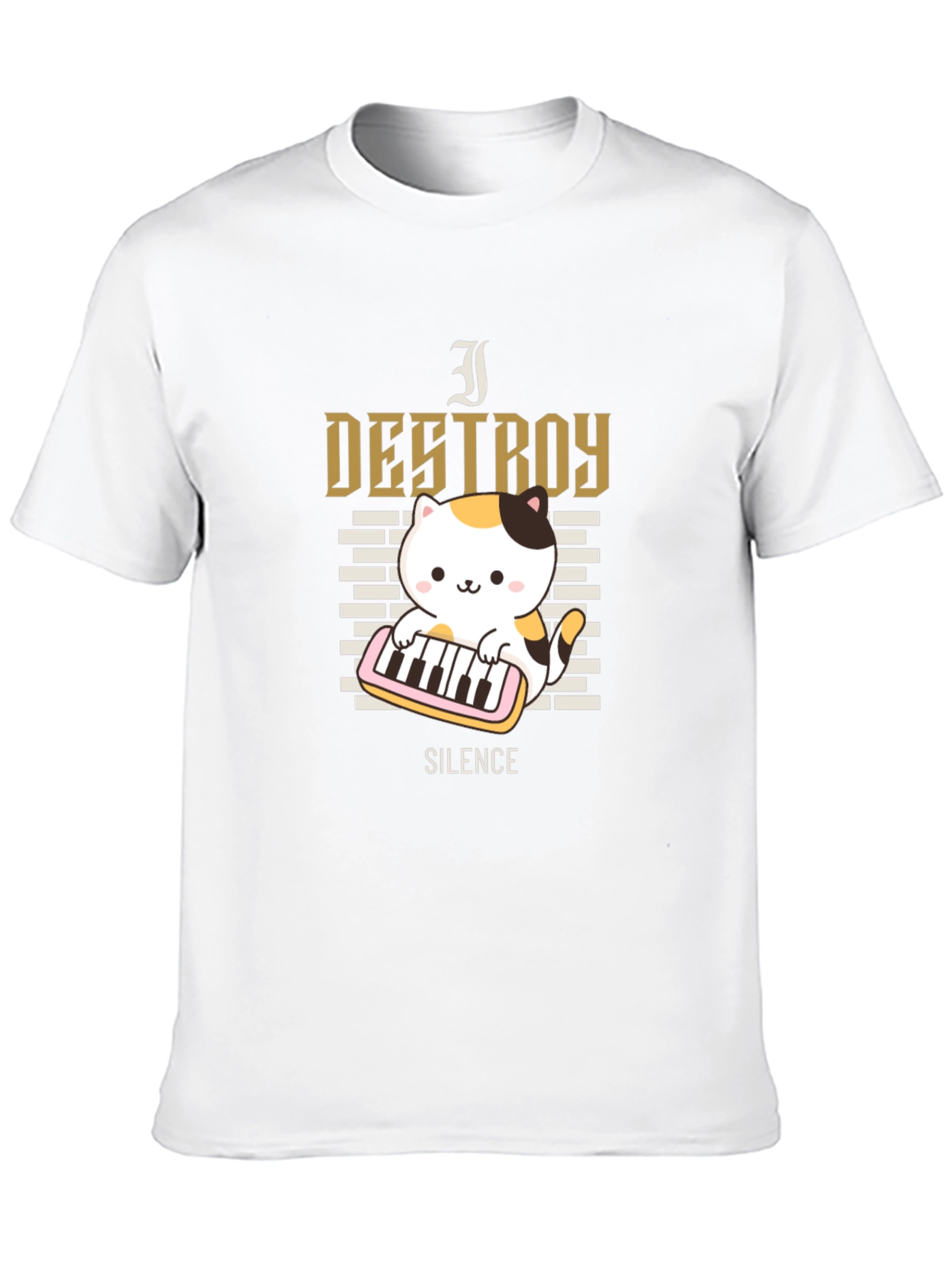 I Destroy Silence Cat Musician T-Shirt
