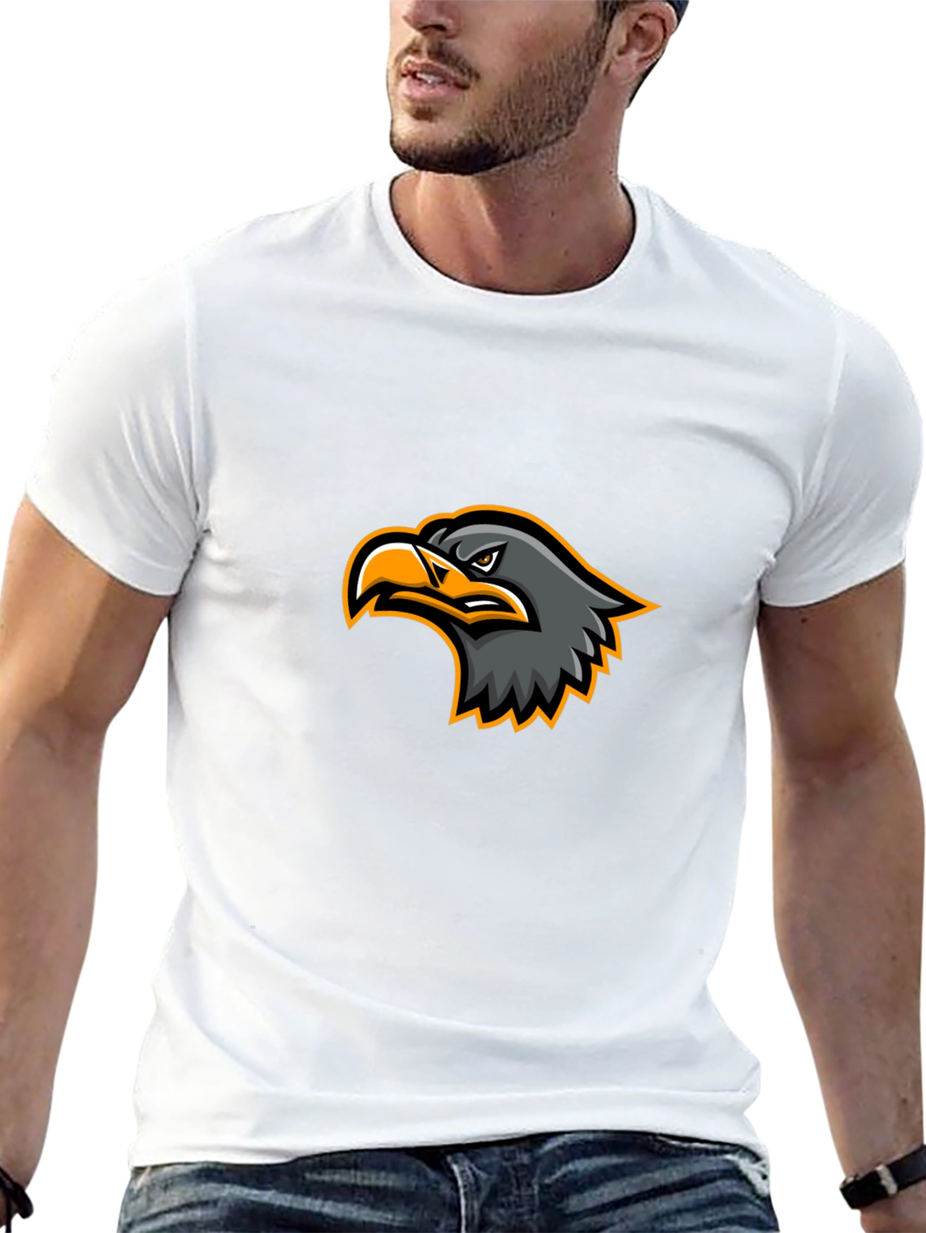 Black T-Shirt with Eagle Graphic