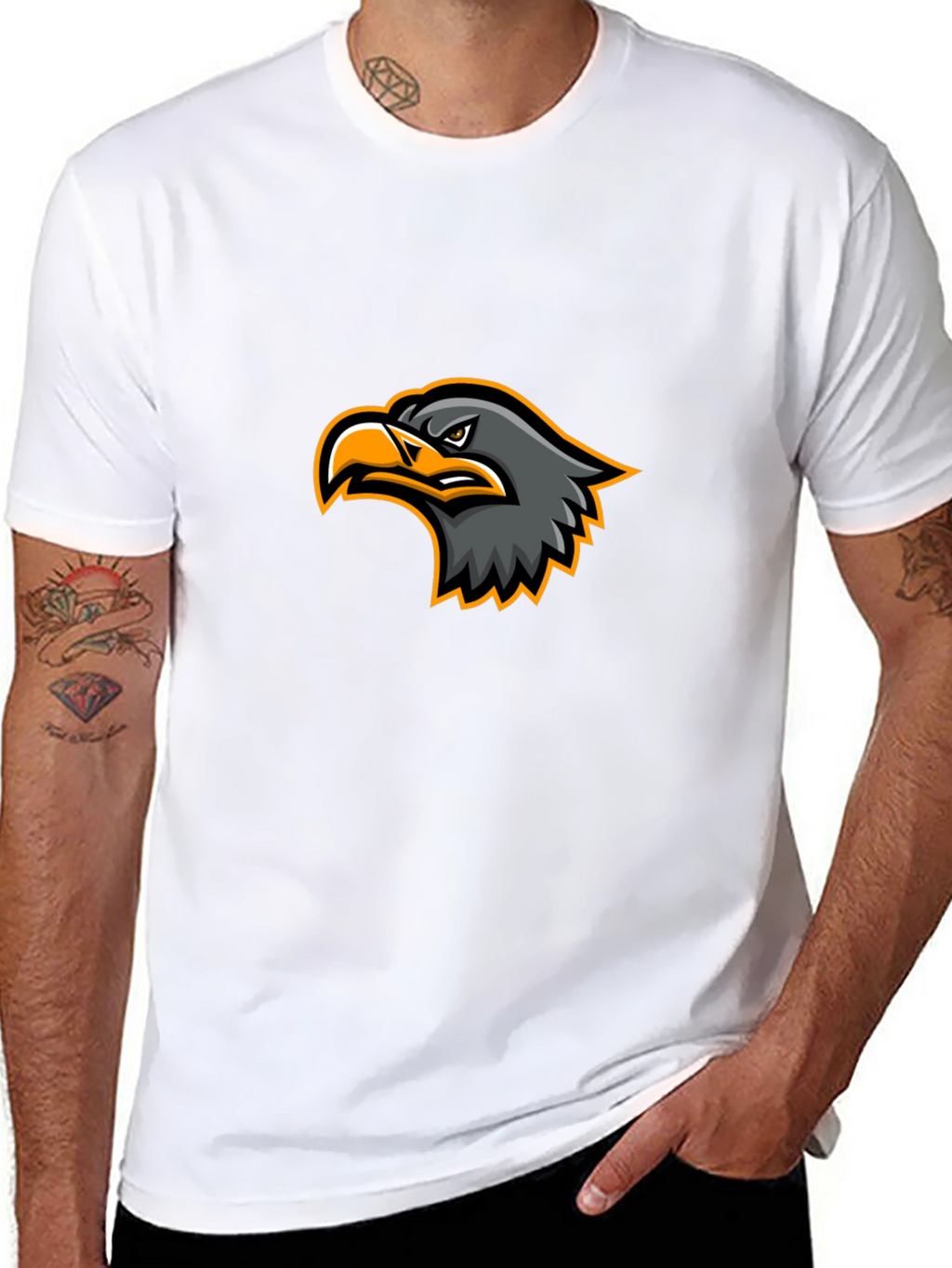 Black T-Shirt with Eagle Graphic