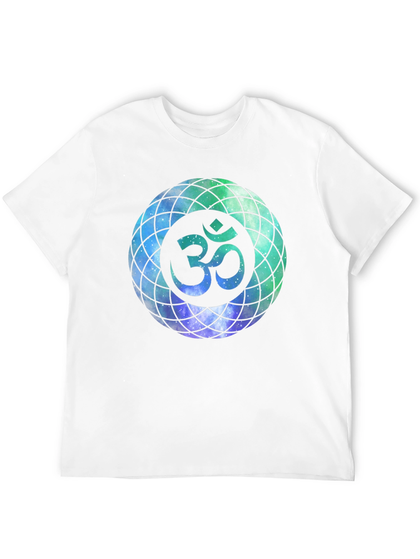Om Galaxy Design T-Shirt - Mens Black Tee