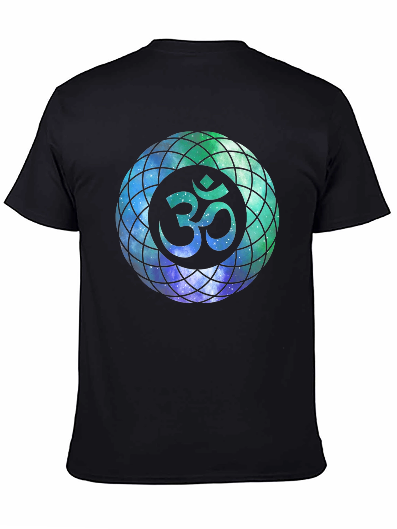 Om Galaxy Design T-Shirt - Mens Black Tee