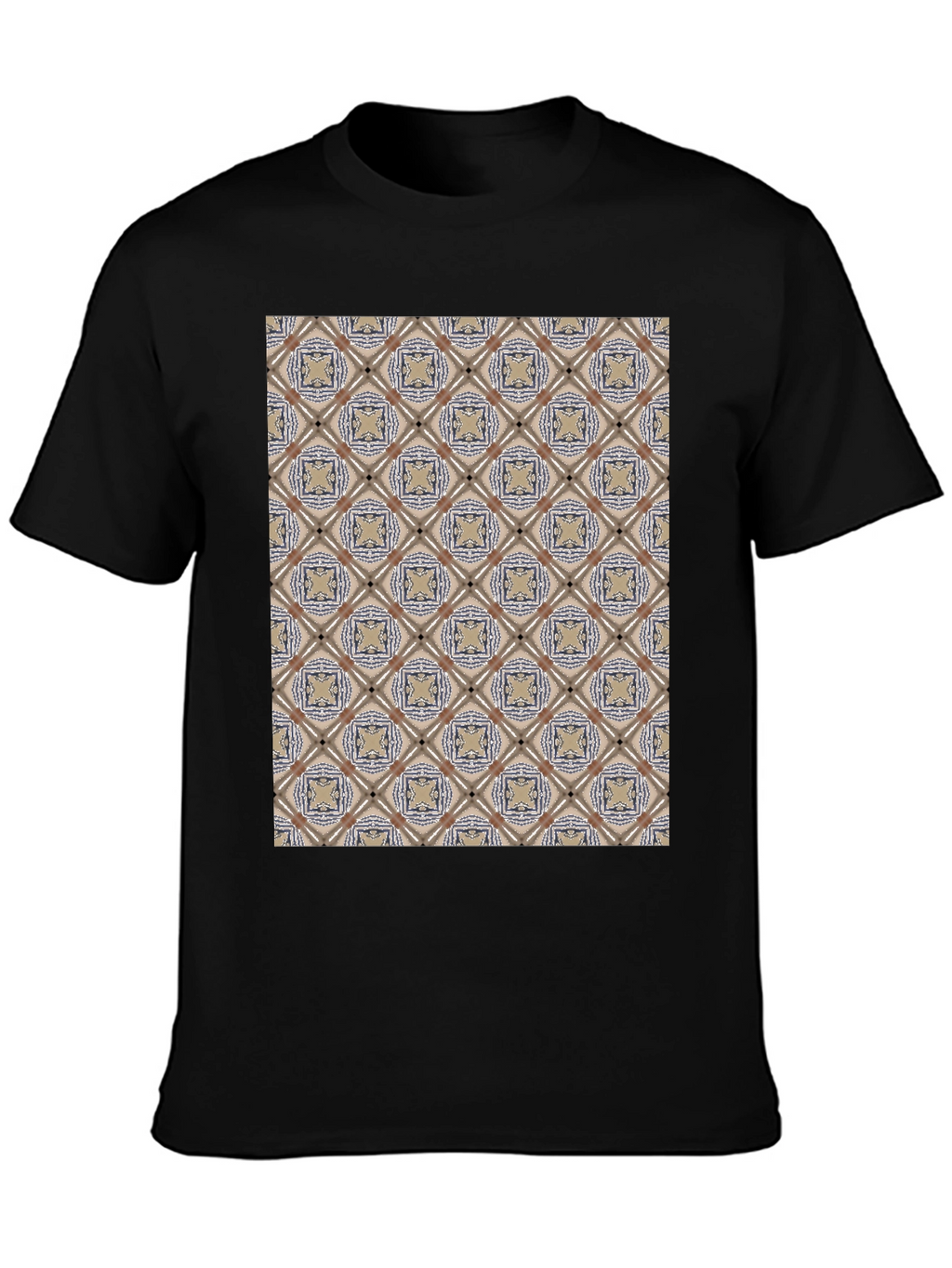Patterned Black T-Shirt - Unique Design