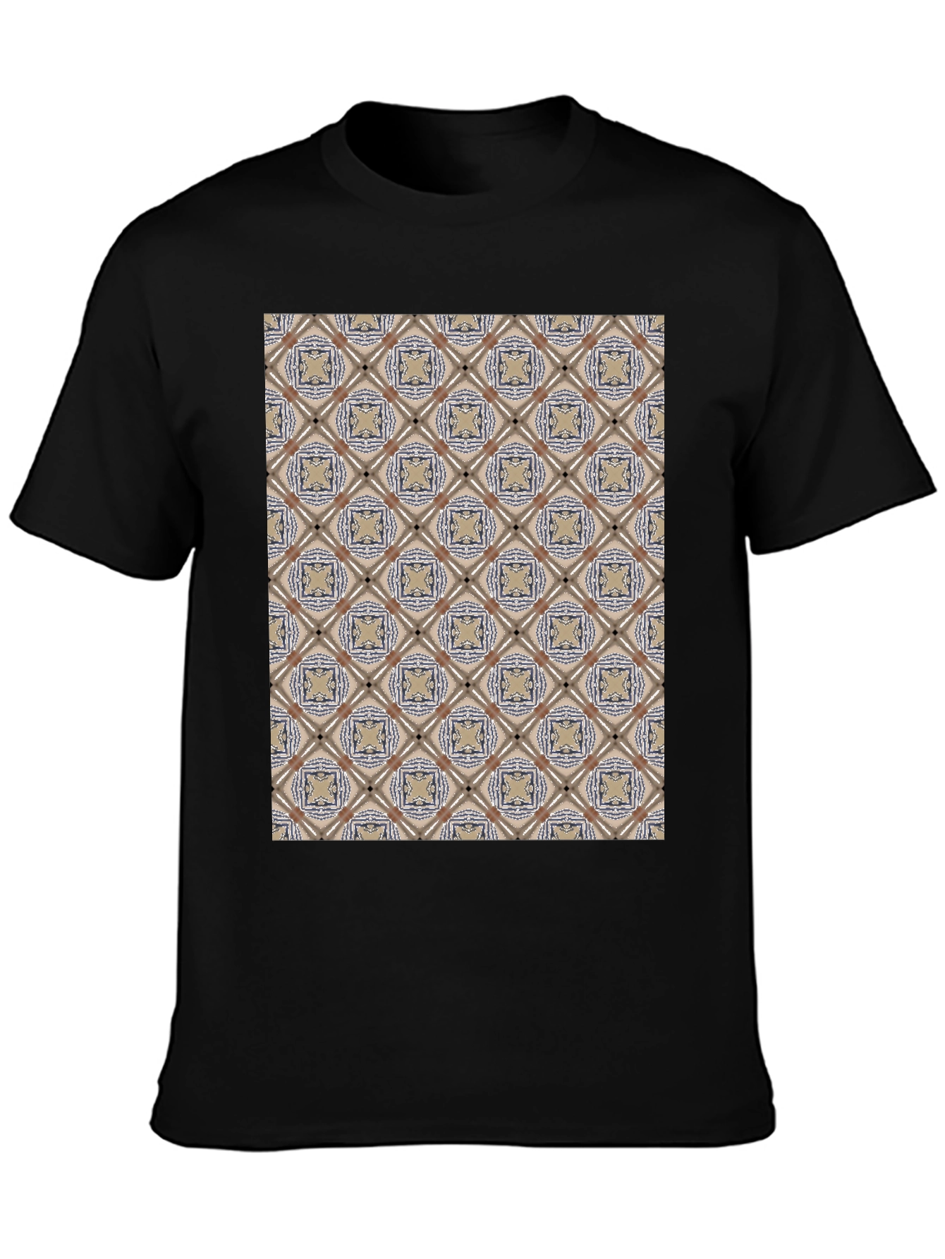 Patterned Black T-Shirt - Unique Design