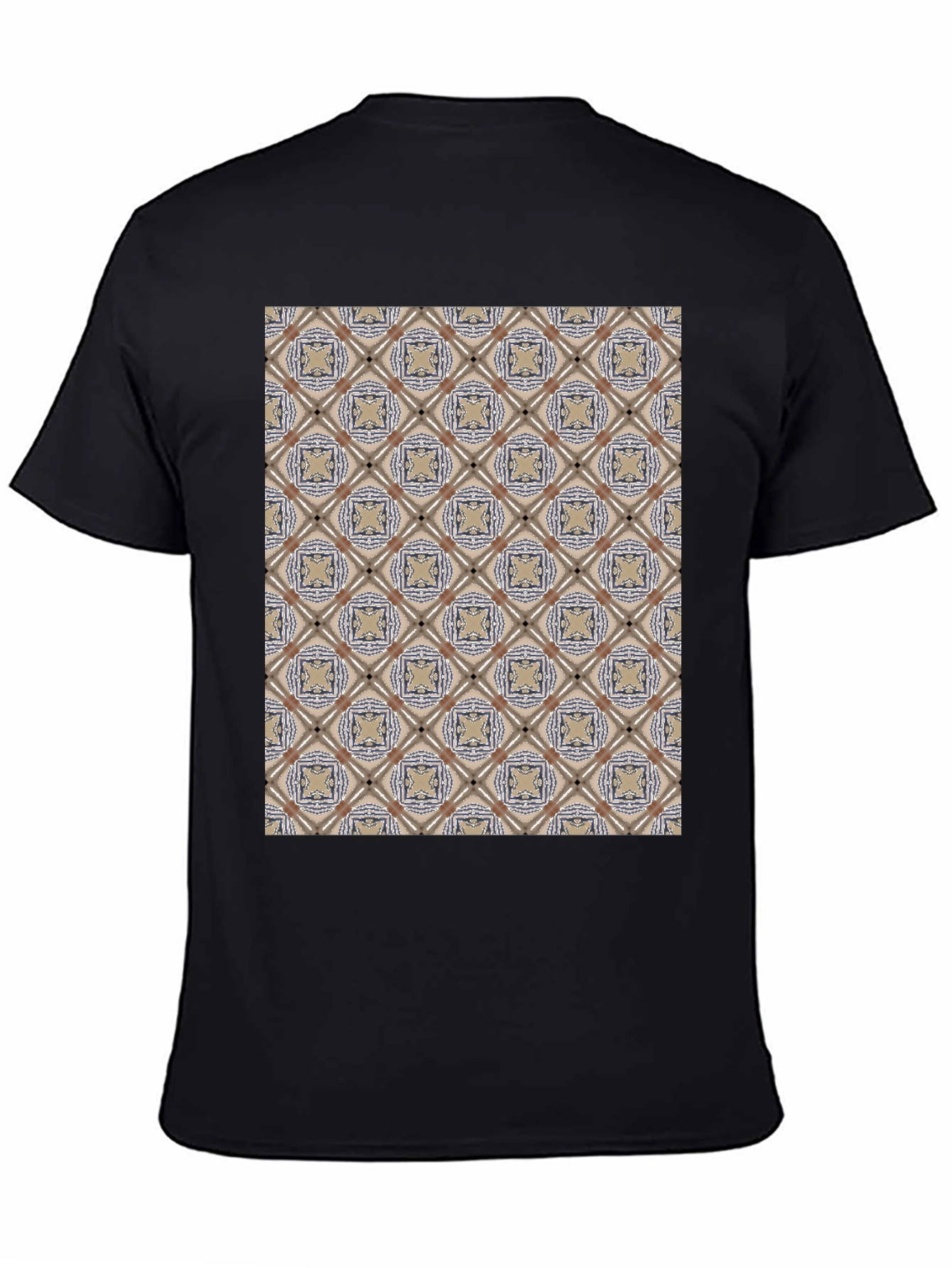 Patterned Black T-Shirt - Unique Design