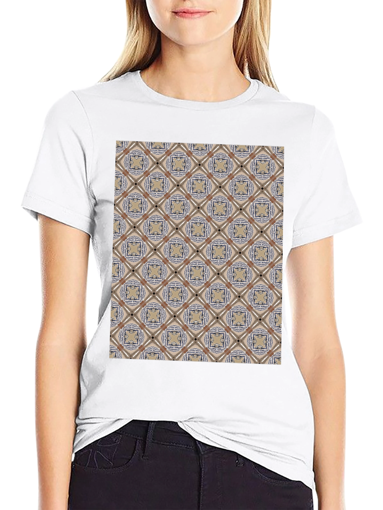 Patterned Black T-Shirt - Unique Design