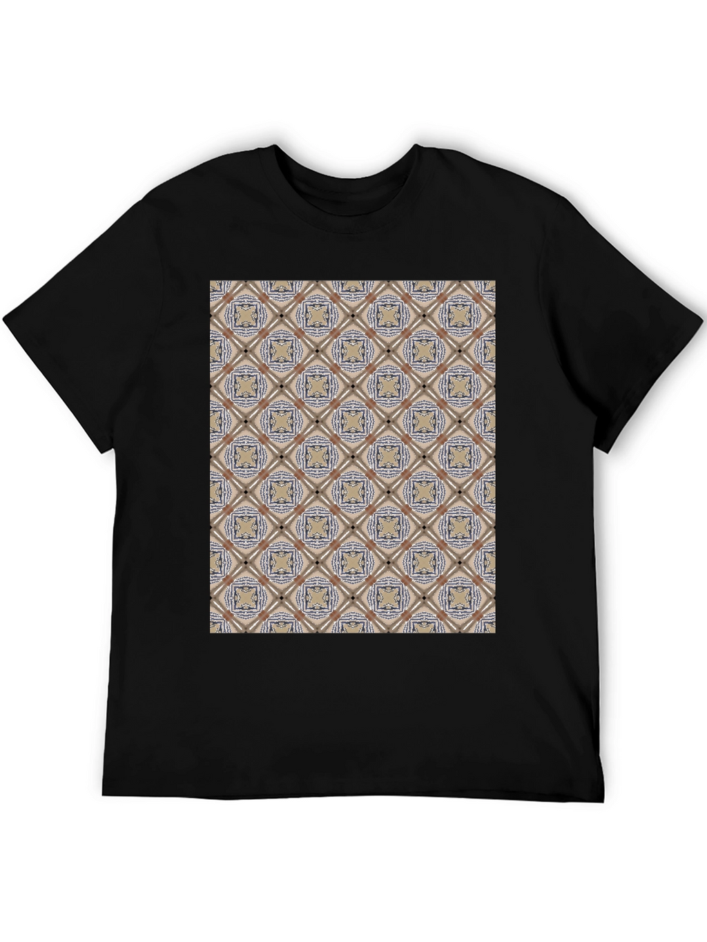 Patterned Black T-Shirt - Unique Design