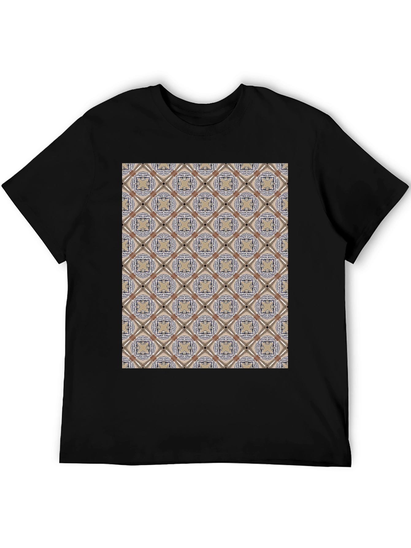 Patterned Black T-Shirt - Unique Design