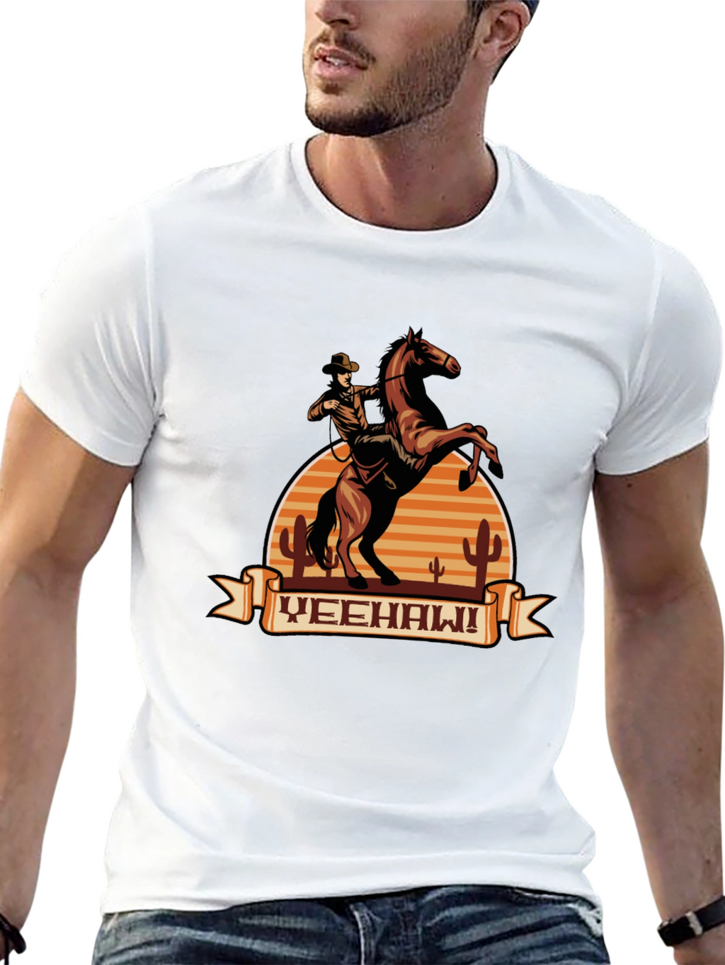 Yeehaw Cowboy Graphic Tee - Western Style Shirt
