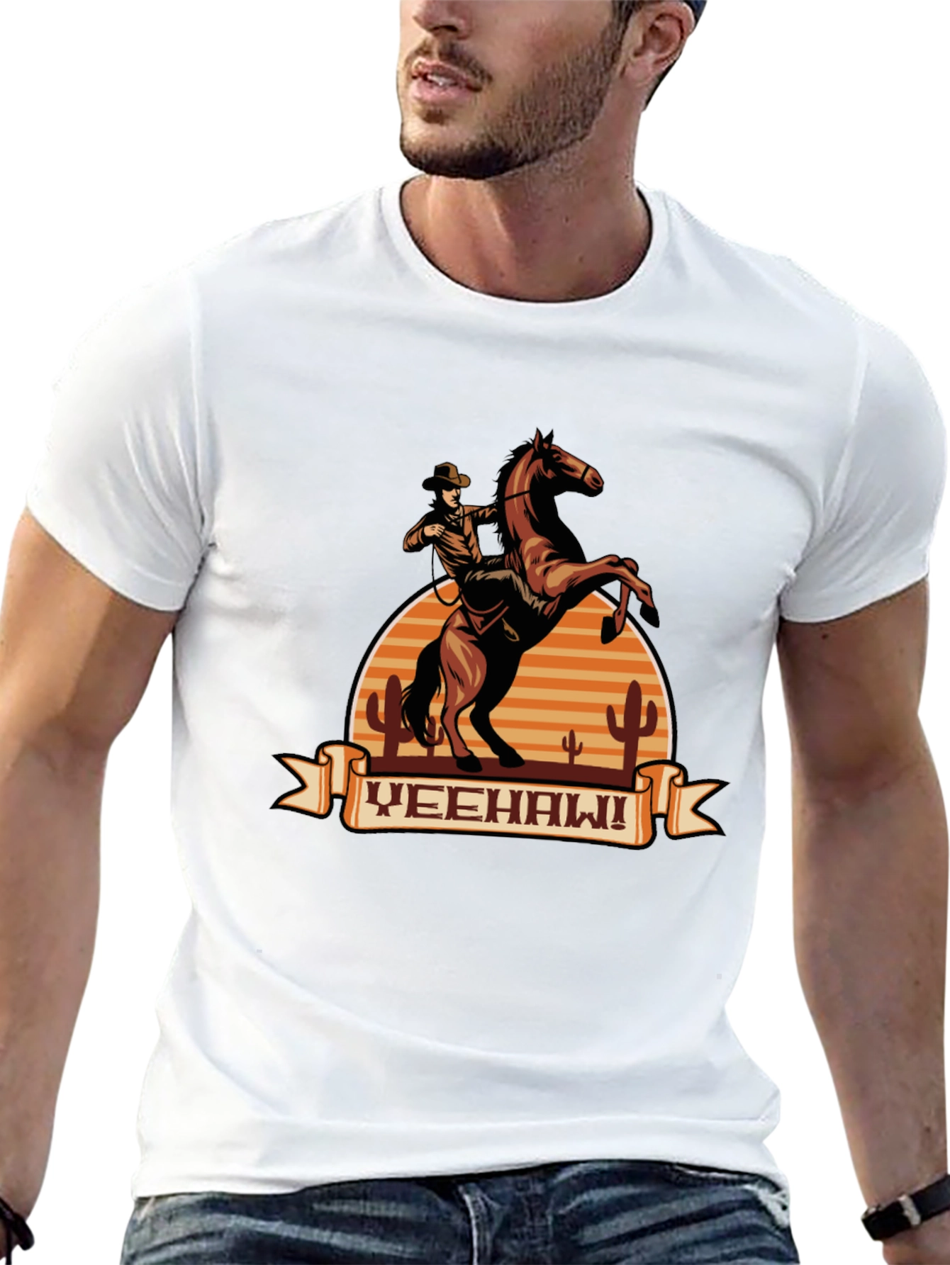 Yeehaw Cowboy Graphic Tee - Western Style Shirt