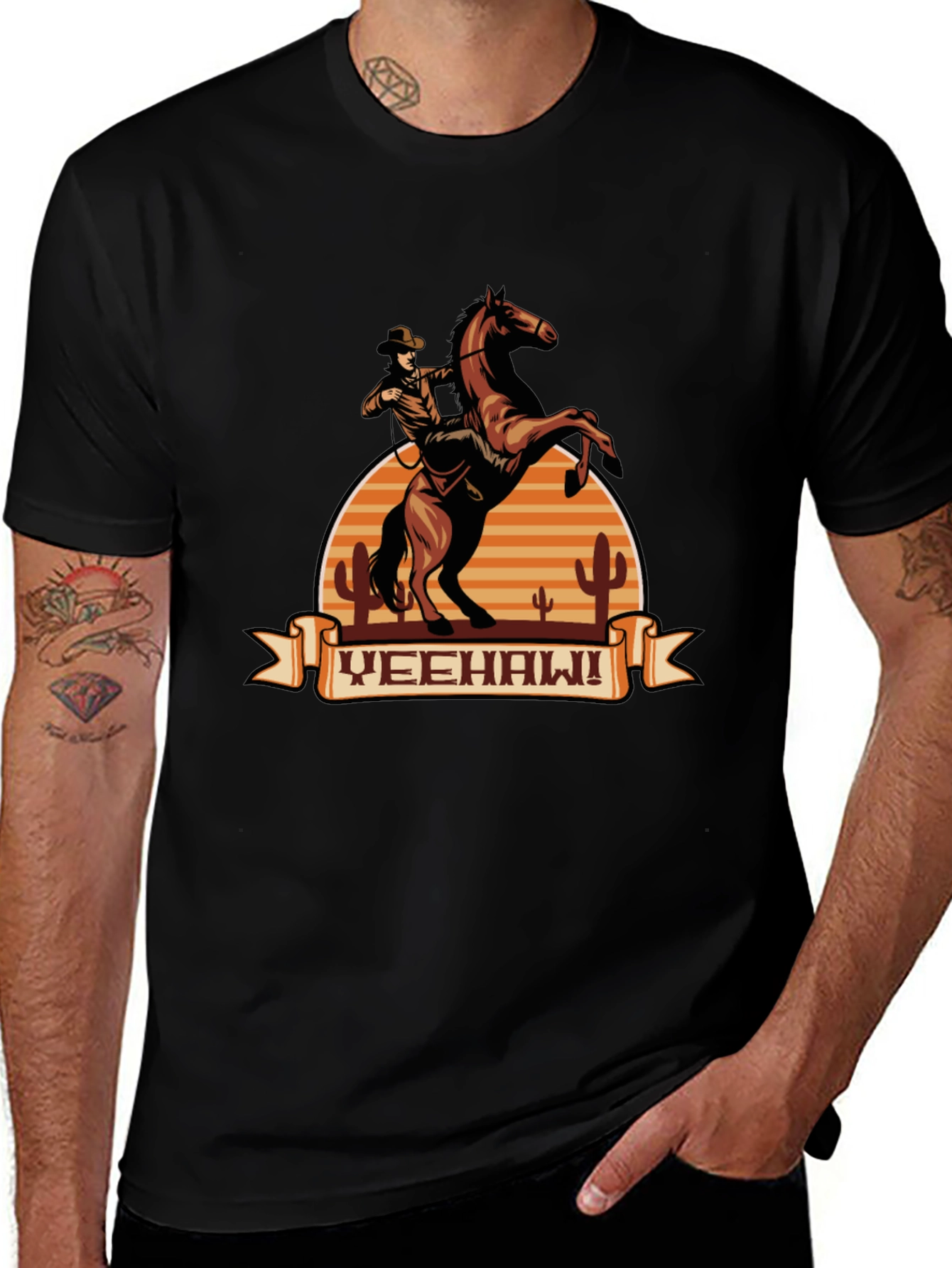 Yeehaw Cowboy Graphic Tee - Western Style Shirt
