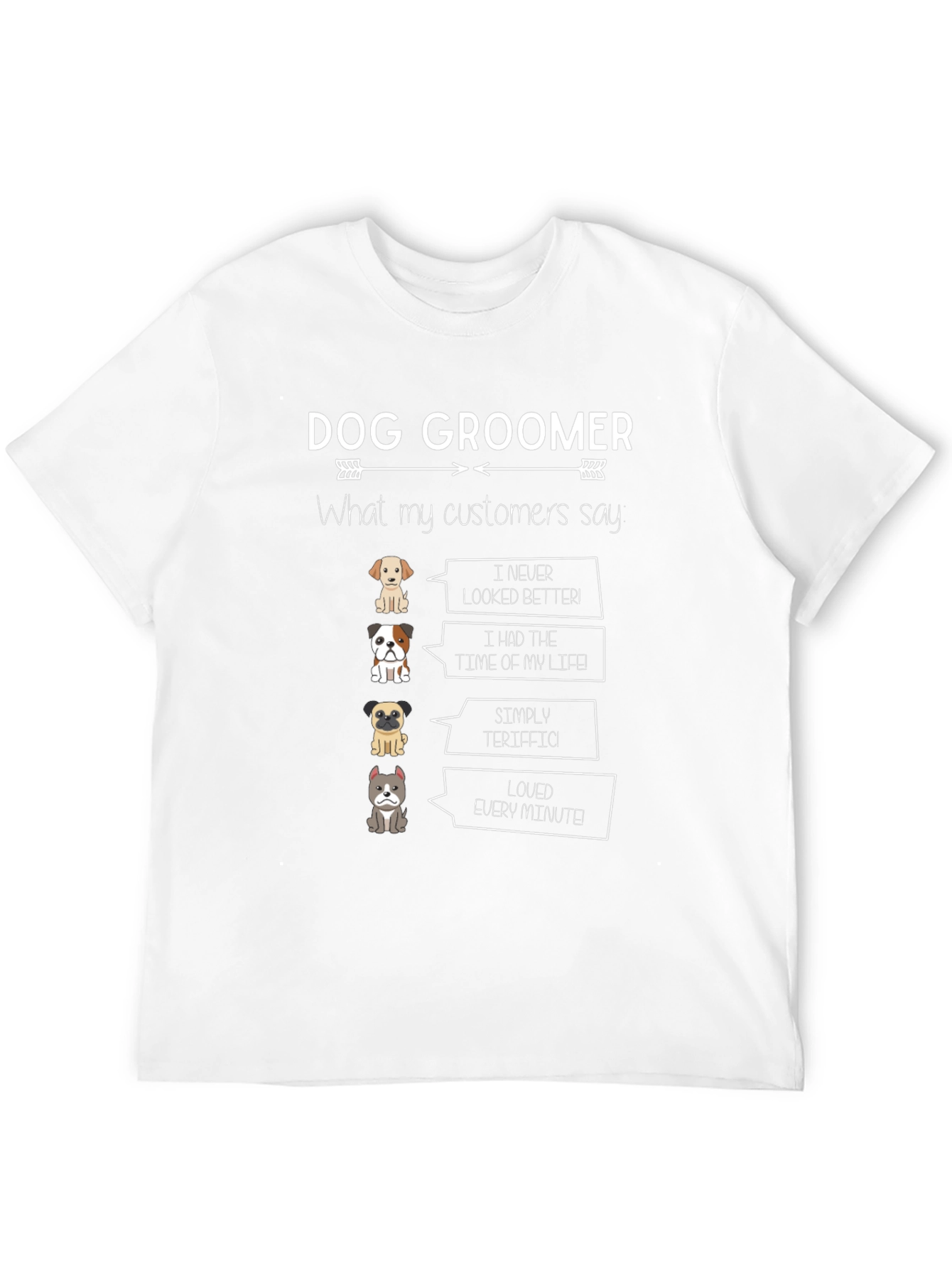 Dog Groomer T-Shirt - Cute Pet Customer Quotes