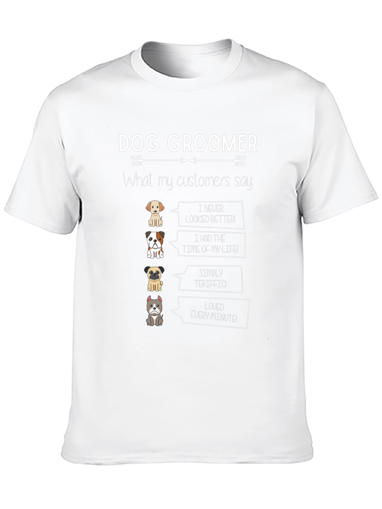 Dog Groomer T-Shirt - Cute Pet Customer Quotes