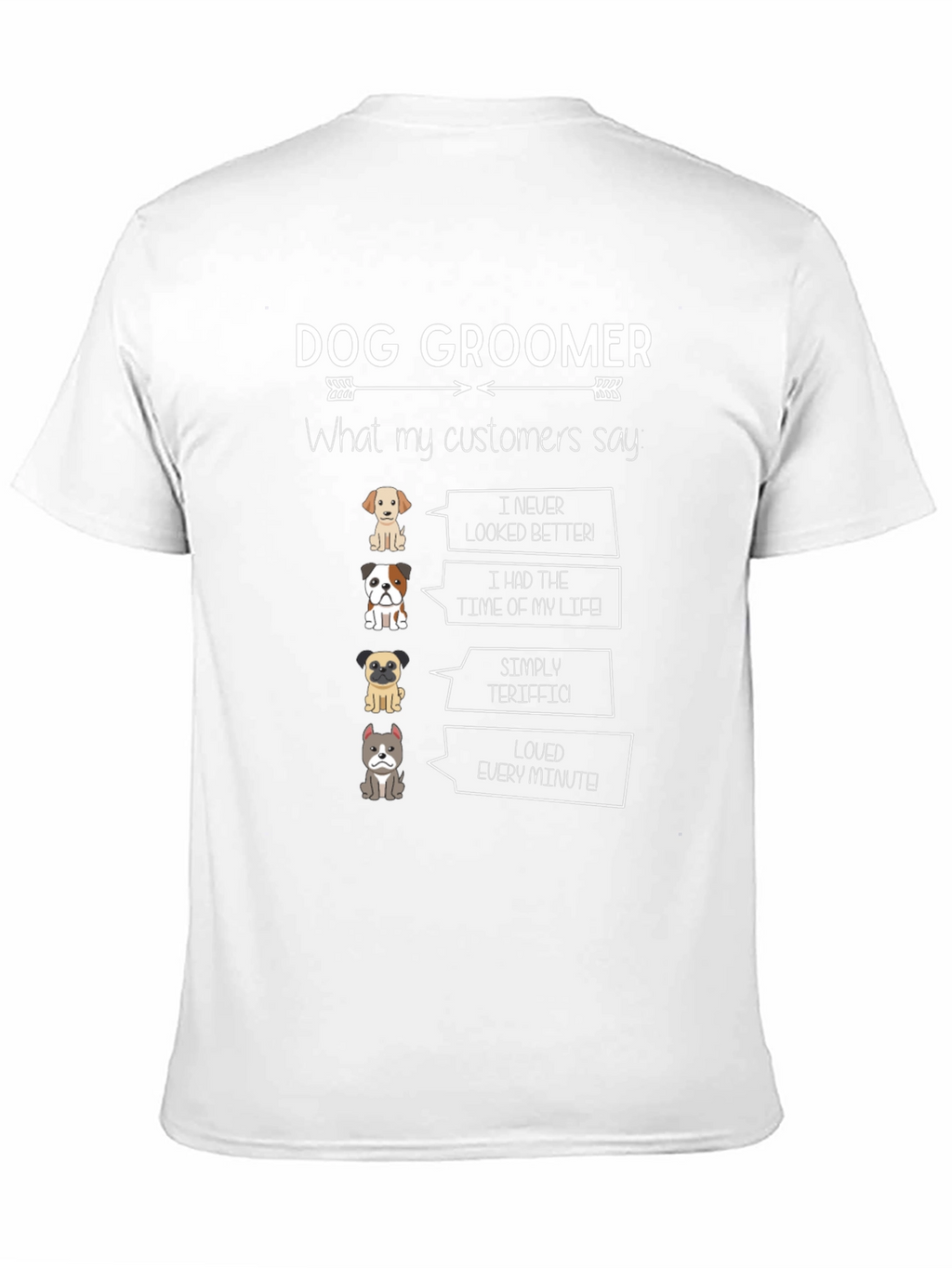 Dog Groomer T-Shirt - Cute Pet Customer Quotes
