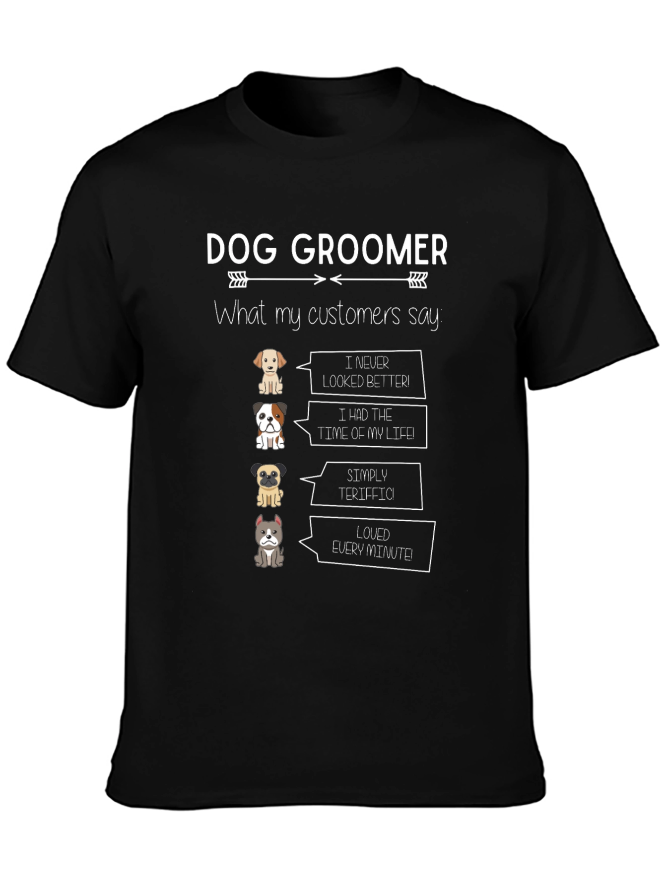 Dog Groomer T-Shirt - Cute Pet Customer Quotes