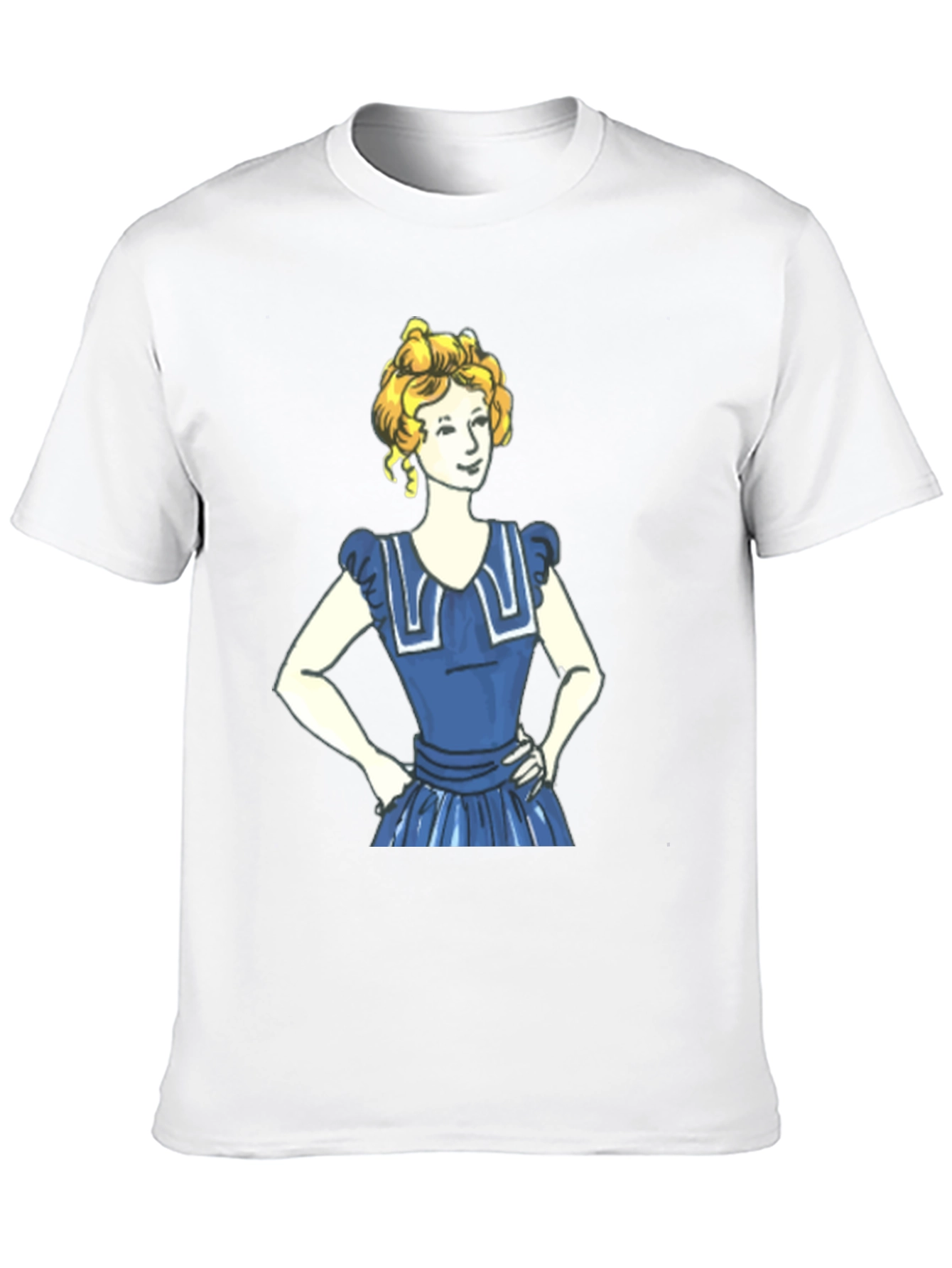 Cartoon Girl Print Black T-Shirt
