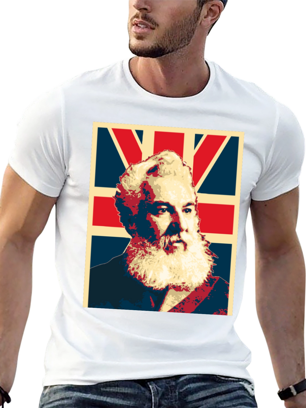 Alexander Graham Bell UK Flag Graphic T-Shirt